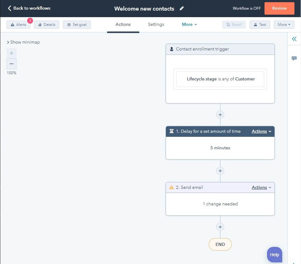 HubSpot workflow needed change